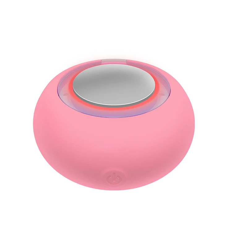 2 в 1 звуковая щетка для чистки лица Smart Red Light Wave нагревающая вибрационная маска для лица импортер Массажер для ухода за лицом очиститель пор - Цвет: pink