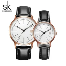 Aliexpress - SHENGKE Couple Watch Breathable leather Band Fashion Business Waterproof His and Her Quartz Wristwatch Set for Lovers One Pair