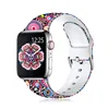 Bracelet d'impression pour Bracelet de montre Apple 44MM 40MM 38MM 42MM fleur florale ceinture en Silicone pour iWatch série 6 SE 5 4 3 Bracelet de montre ► Photo 3/6