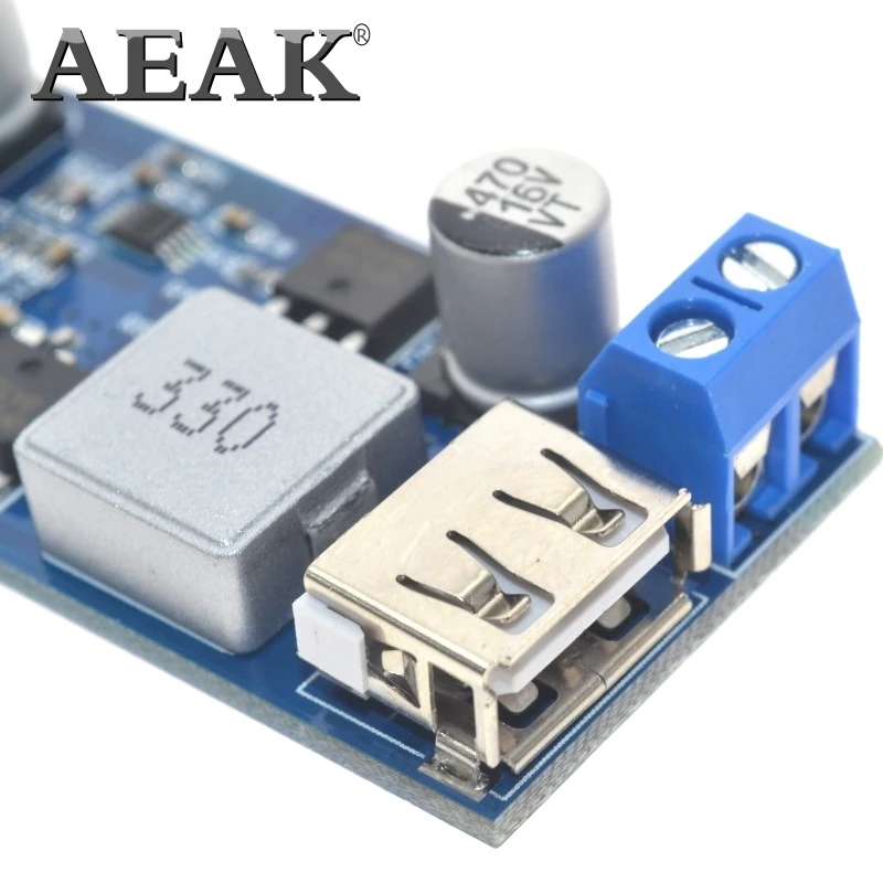 Регулируемый понижающий преобразователь источника питания USB LM2596S 24 В/12 В в 5 А