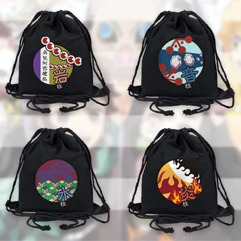 

Anime Demon Slayer Kimetsu No Yaiba drawstring bag teenage girl boys fashion storage bag Nezuko Tanjirou backpack travel bag