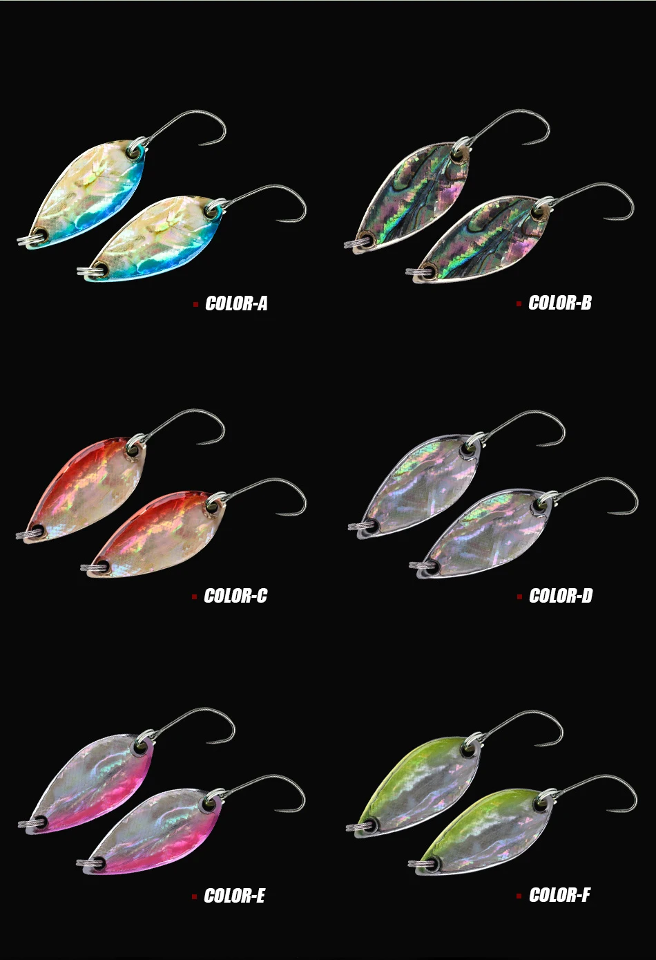 Isca de Pesca Artificial para a Pesca de Trutas e Pesca de Água Goture Lote Colher Wobbler 2.8g 4g Micro Duro Isca Doce 12 Pçs - 9 Iscas artificiais