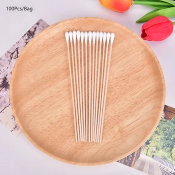 

100pc Disposable Wood Cotton Swab Eyelash Extension Tools Medical Ear Care Wood Sticks Cosmetic Cotton Swab Cotton Buds Tip