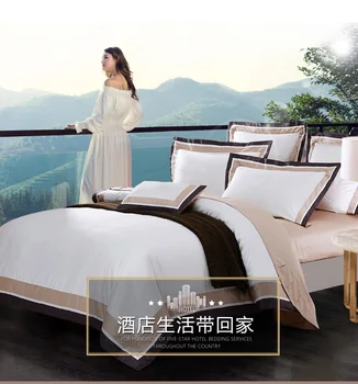 

500TC Egyptian Long Staple Cotton European Sateen High-grade Bedding Cotton 4-piece Set of King Queen Comforter Bedding Sets