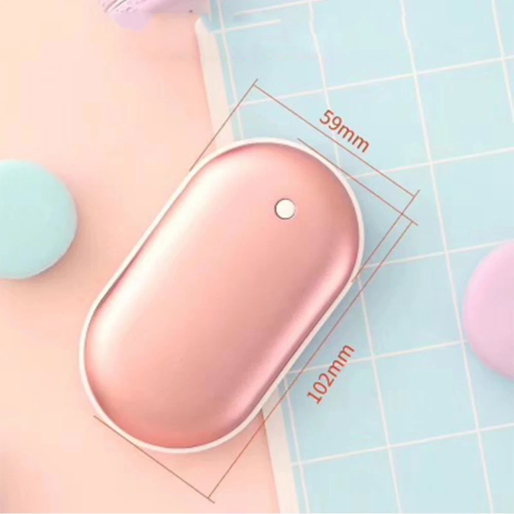 5200mAh 5V Cute USB Rechargeable LED Handheld Travel Electric Heater Practical Mini Long Life Pocket Heater Hand Warming
