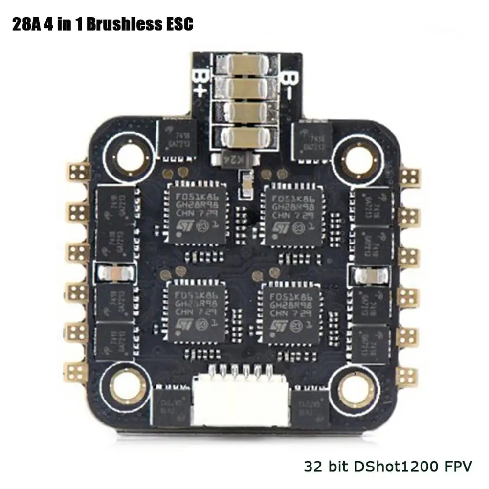 

28A 2-4 S Blheli_32 32 bit DShot1200 FPV Corsa Brushless ESC For RC Drone