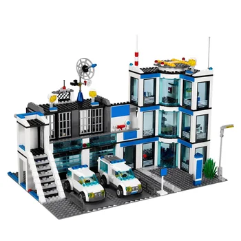 

City Police Bricks Building Blocks Compatible MOC 7498-1 Police Station Brick Gifts Fit lepining 7498 Diy Toy Christmas Gift