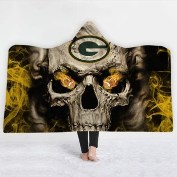 

Skull Horror Dreamcatcher Collection Hooded Blanket Sherpa Fleece Wearable plush Throw Blanket on Bed Sofa Thick warm B94