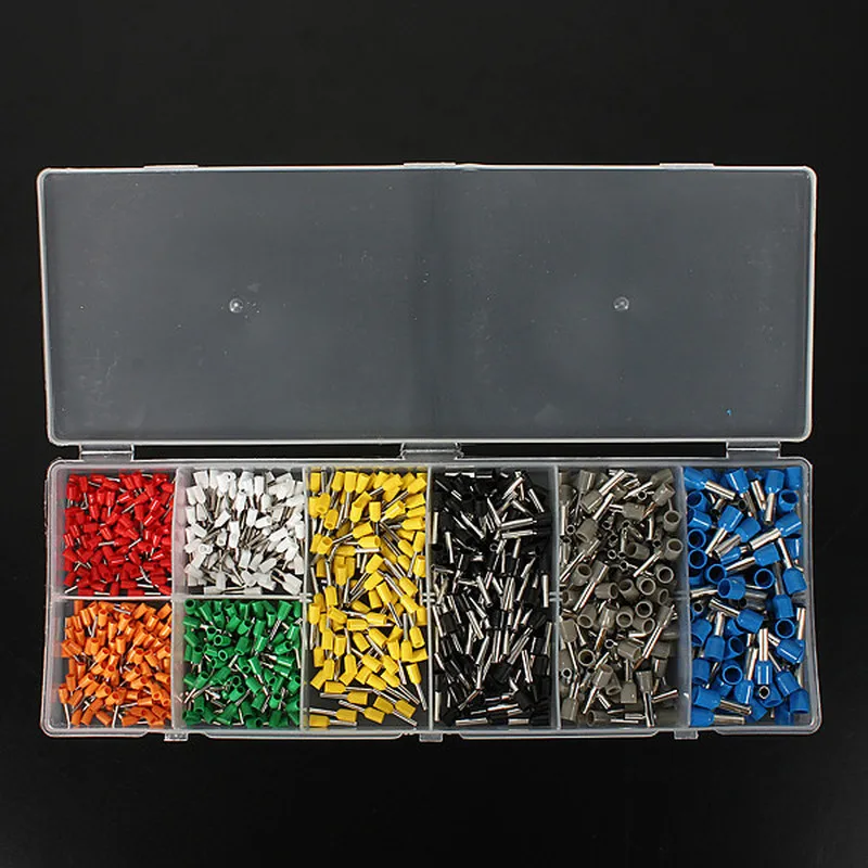 800pcs/set Mixed Copper Wire Crimp Connector Insulated Cord Pin End Tube Terminal Tool Kit Set AWG 10-22 | Обустройство дома