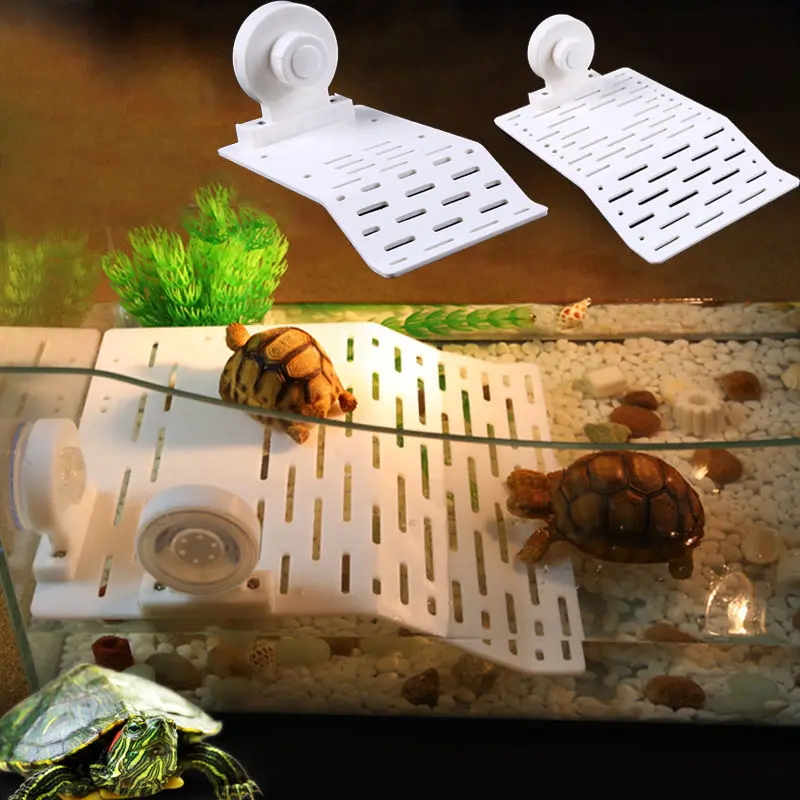 Plastic Turtle Basking Platform, Sunroof Terrace Crawler, Floating Island, Tortoise Climb Ramp Shelf, Aquarium Tank Ornaments