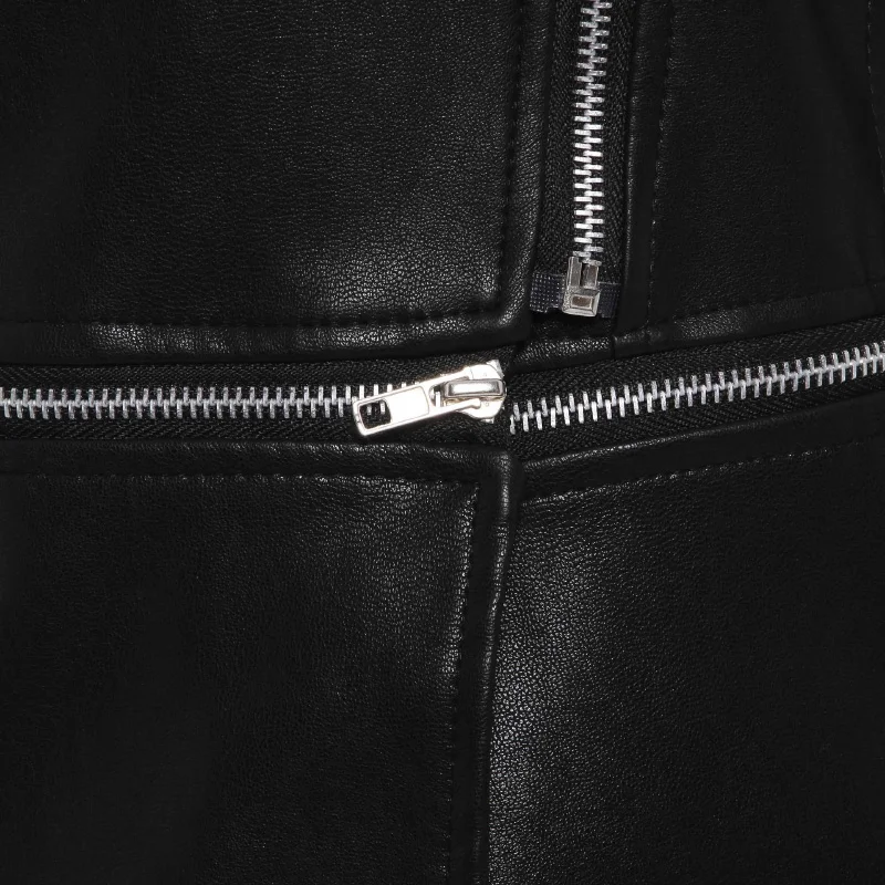 CARANFIER модная женская элегантная искусственная кожа на молнии байкерская куртка в коричневом и черном цвете тонкая женская куртка повседневная мотоциклетная кожа