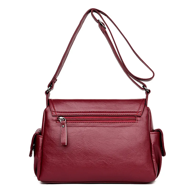 

Bag Women's 2018 New Style Korean-style-Style Soft Leather Shoulder Bag Simple Versatile Shoulder Bag Middle-aged Mommy Bag