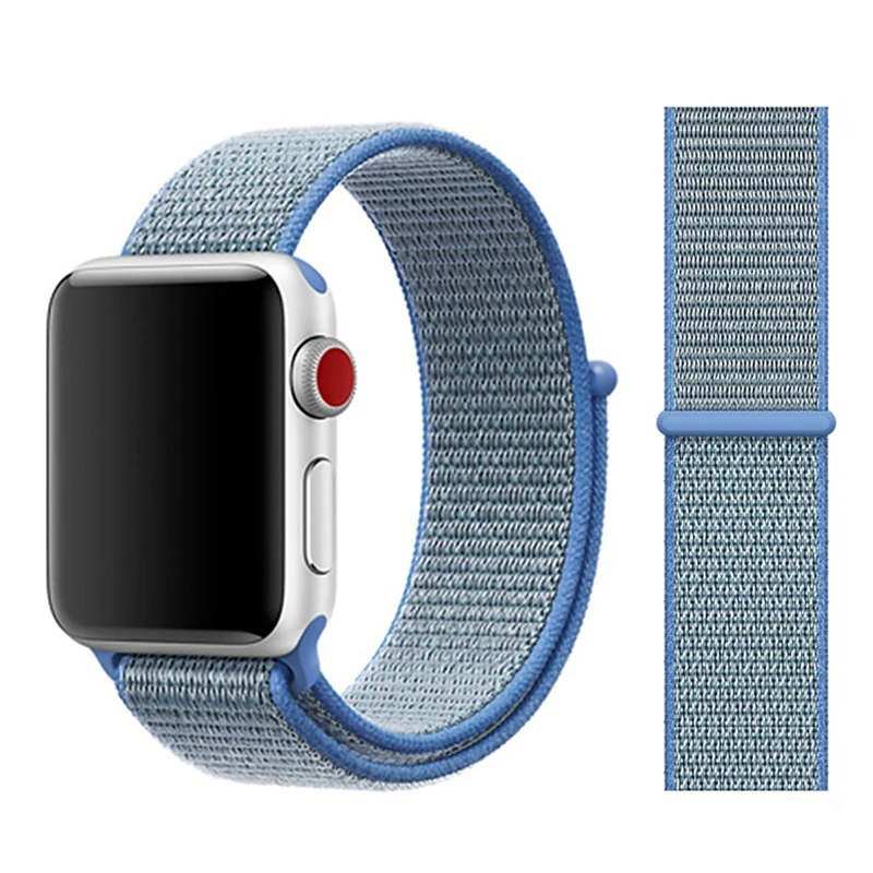 tahoe blue Нейлоновый ремешок для Apple watch 5 ремешок 44 мм 40 мм iWatch ремешок 42 мм 38 мм спортивный ремешок для часов Браслет Apple watch 4 3 2 1 38 40 44 мм - Цвет ремешка: tahoe blue