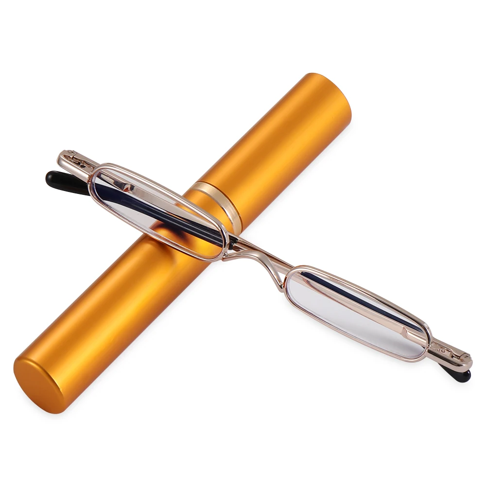 Elegant Reading Glasses Metal Frame Ultra-thin Men Women Reading Glasses Portable Mini Reading Presbyopia Eyeglasses with Box - Image 3