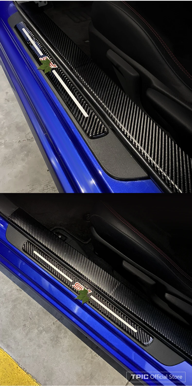 TPIC карбоновые накладки на пороги, защитные накладки на пороги TRD STI, защитные накладки на пороги для Subaru BRZ Toyota 86 2013