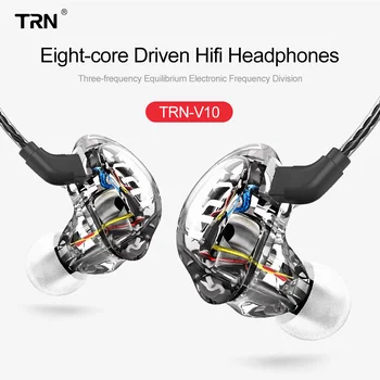 

TRN V10 2DD 2BA Hybrid In Ear Earphone DJ HIFI Monito Running Sport Earphone Headset Earplug With 2PIN Detachable V90\BA5\T3
