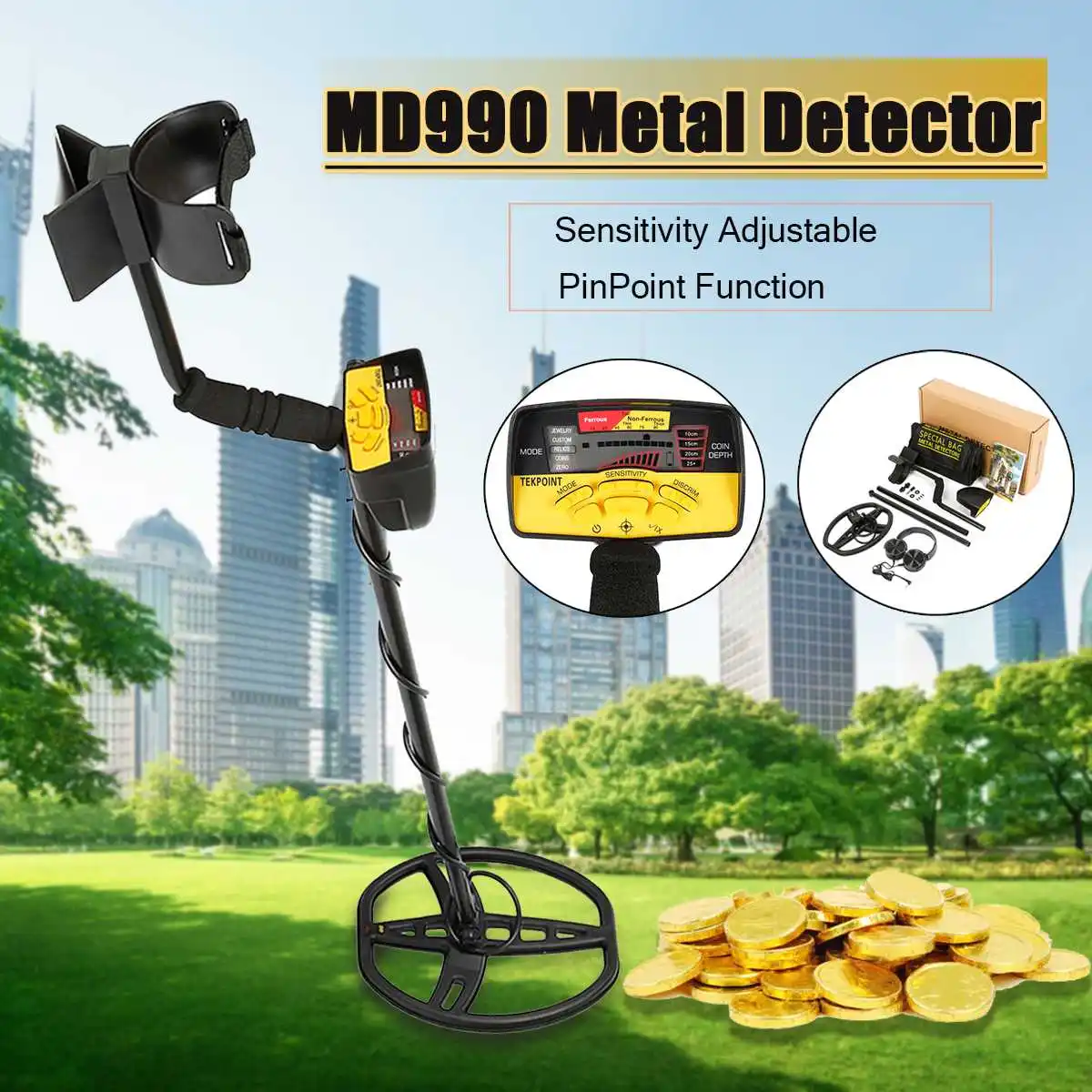 

MD990 LCD Display Metal Detector Gold Digger Light Hunter Finder Deep Sensitive
