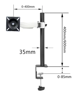 

DL-T501-140 60cm pivot rotate clamp base steel single computer monitor stand lcd monitor mount bracket computer desktop stand