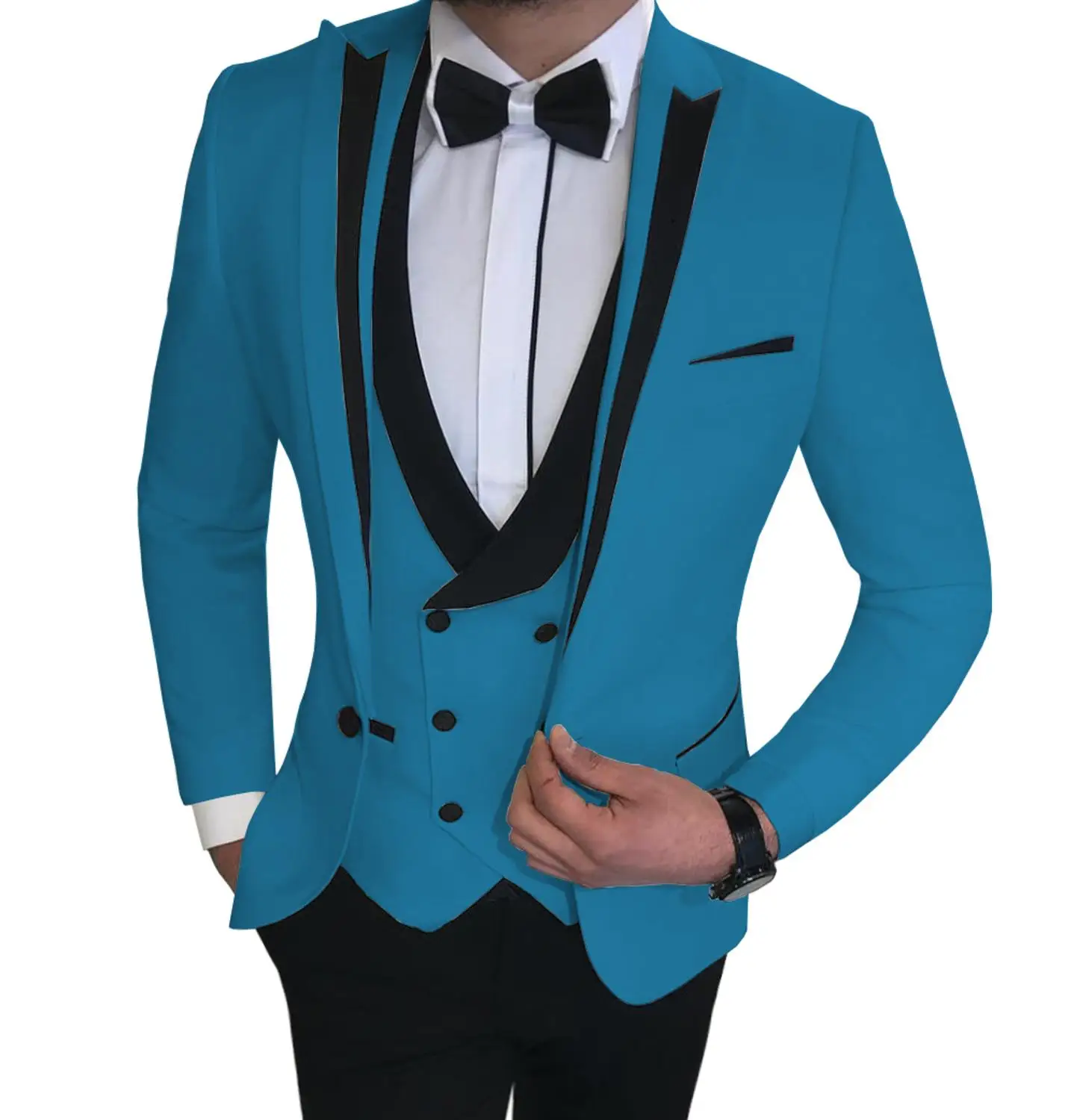( Jacket + Vest + Pants )Mens Suits 3 piece Tuxedos Shawl Lapel Business Casual for Wedding Suits Men 2019