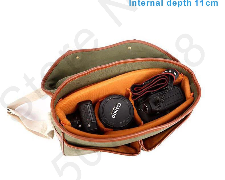 Холст Фотографии одно плечо сумка DSLR камера Кроссбоди сумка с независимая внутренняя билиарная для Canon Nikon