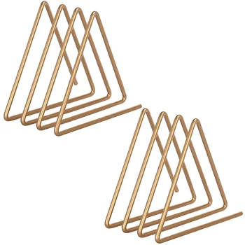 

Triangular Gold-Tone Metal 3-Slot azine and File Folder Holder Desktop File Sorter Organizer, Set of 2