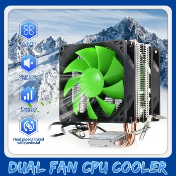 

3 Pin Dual Fan CPU Cooler Heat Sink CPU Cooling Fan For Intel LGA775/1150/1155 AMD AM2/AM2+/AM3 AM4 Ryzen Pasta Termica