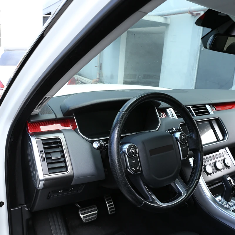 Настоящее красное углеродное волокно пассажирское украшение Накладка для Range Rover Sport RR Sport- левосторонние аксессуары