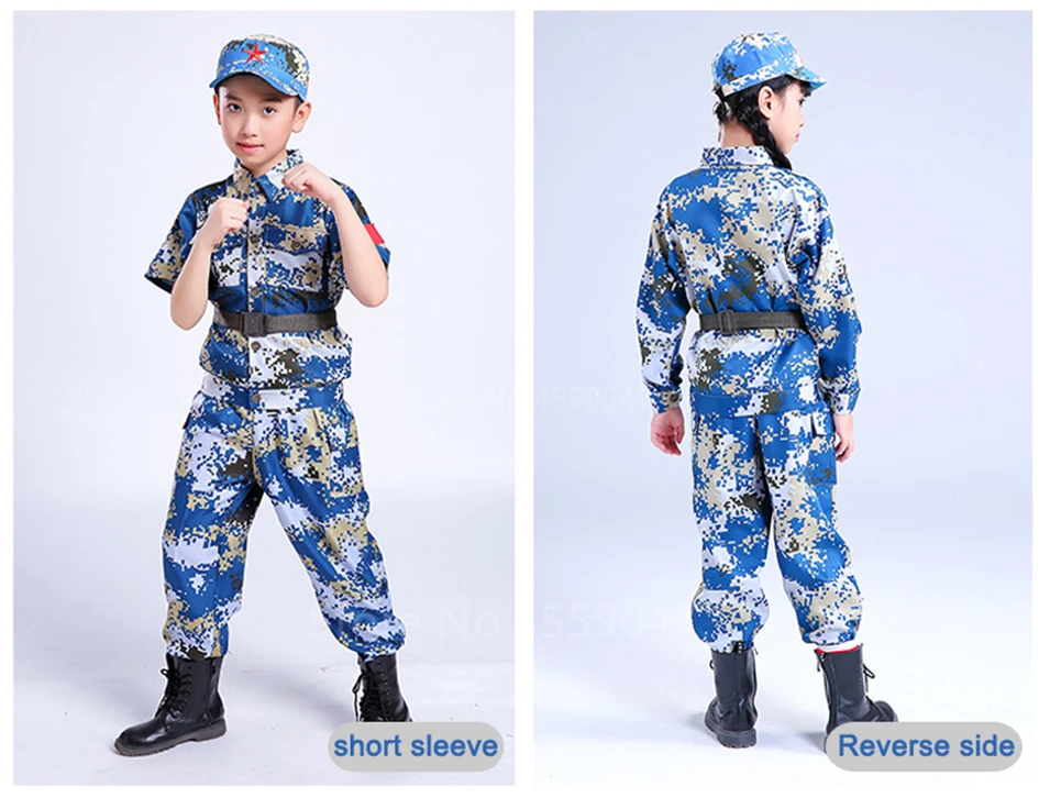 Children Camouflage Tactical Uniforms Hunting Set Men Military Clothing Combat Jackets Pants Kids Army Clothes Cosplay Costumes