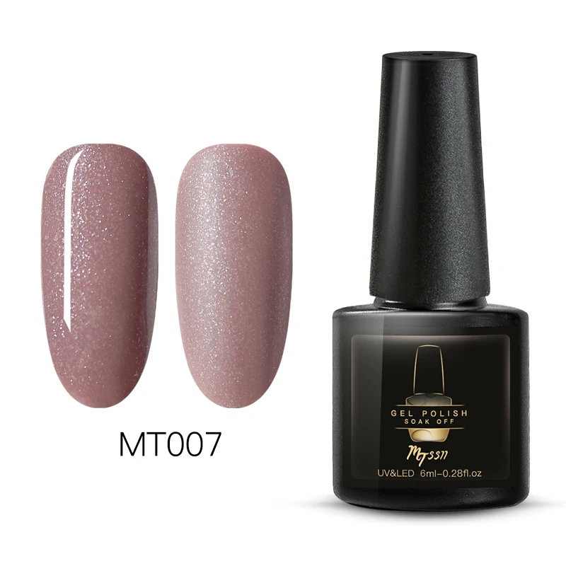 Mtssii 6ml Rose Gold Gel Nail Polish Glitter Sequins Soak Off UV Gel Varnish Color Nail Gel Polish UV Nail Gel Manicure Lacquer - Цвет: FFS05471