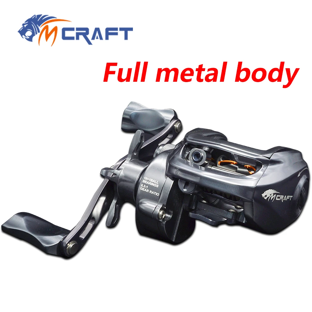 

Baitcasting Fishing Reel All metal Right Left Casting Reel 6.3:1/10+1BB Drag 7kg Trolling