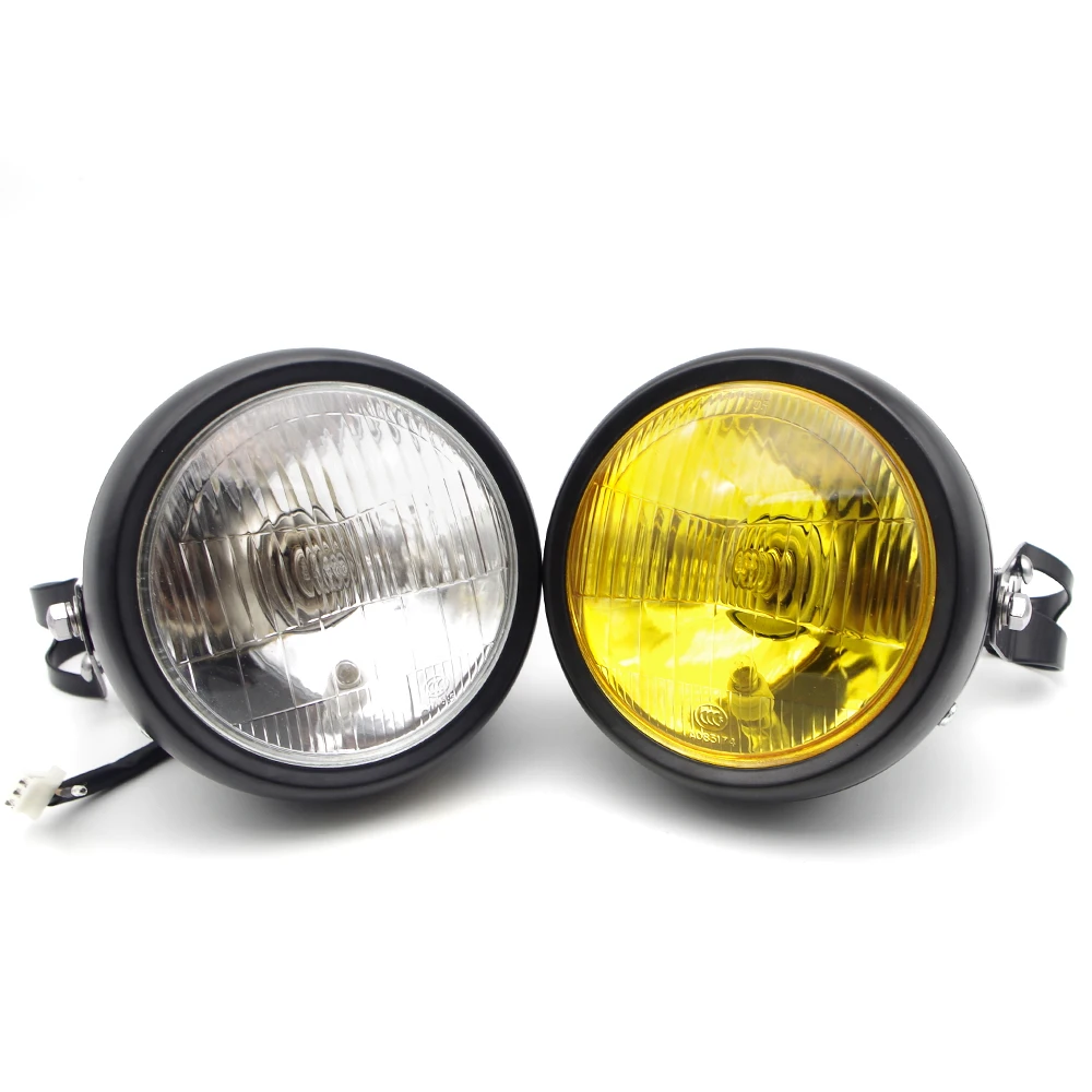 

Universal Motorcycle Bracket Halogen Headlight Refit Lampshade Vintage Round Head Light For ktm rc 390 duke 390 duke 125 300