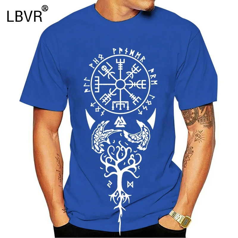 Руны Vegvisir Компасы викингов скандинавский символ футболка с надписью размера