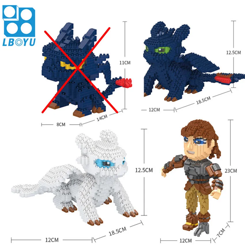 Comprar Bloques creativos de construcción de diamantes de ladrillo de la serie del dragón del tren LBOYU bloques de construcción de los niños del bloque del dragón blanco negro