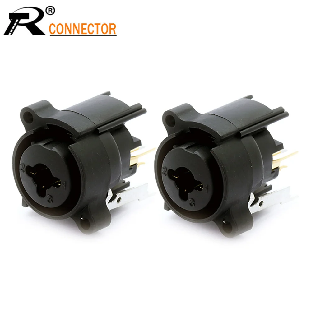 Xlr Conector Jack Fêmea em Linha Reta Adaptador de Tomada Fêmea Dual Purpose Audio Jack Speaker Plug tipo de Montagem do Painel 10 Peças Lote 6.35 mm
