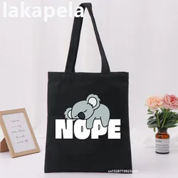 Shopping Bags Koala My Puns Are Nope Cartoon Shopper Foldable Handbag Large Capacity Tote Bag Handbags Harajuku Shoulder Bags