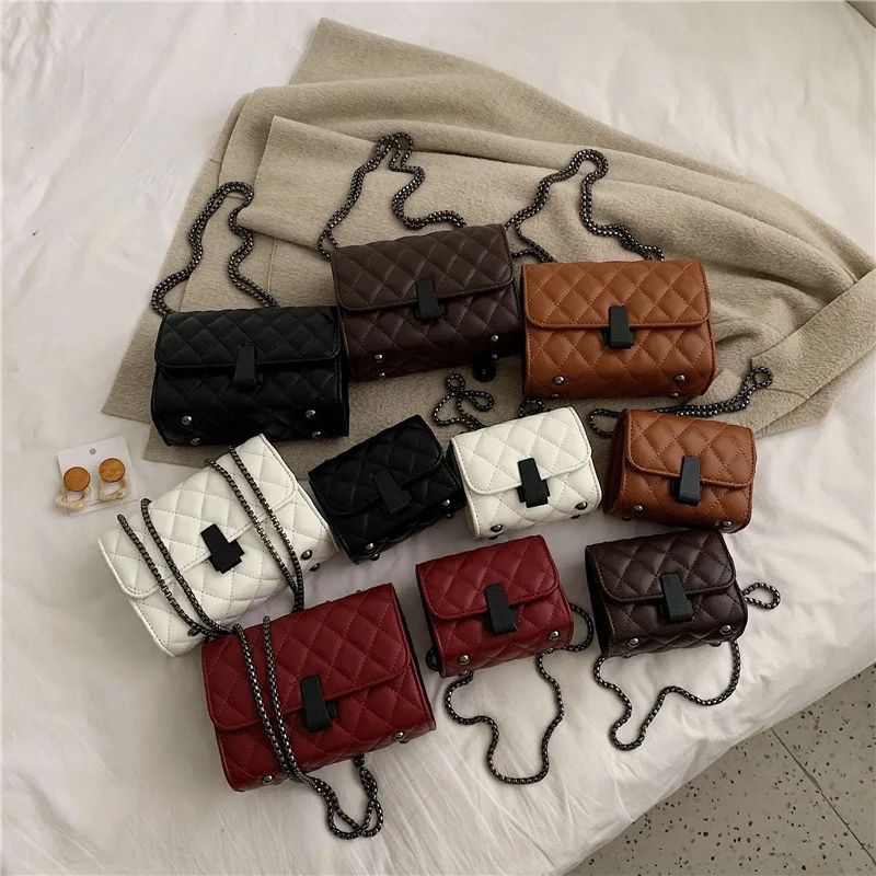 

Small Bag Women's 2020 Autumn And Winter New Style Fashion Korean-style Versatile Shoulder Rhombus Chain Simple Fashion Small Sq