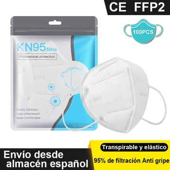 

100pcs FFP2masks Fast Shipping From Spain KN95 Mask anti dust mask mouth mask mascarillas mascherine tapabocas masque