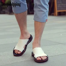 Летняя мужская повседневная обувь; тапочки; нескользящие сандалии; дышащая обувь на мягкой подошве; Уличная обувь; pantoufles homme; Прямая поставка