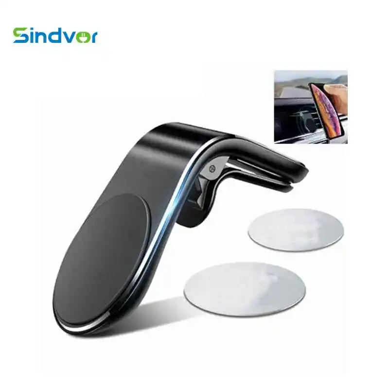

Sindvor Magnetic Car Phone Holder L Shape Air Vent Mount Stand in Car GPS Mobile Phone Holder For iPhone X Samsung S10 S9 Xiaomi
