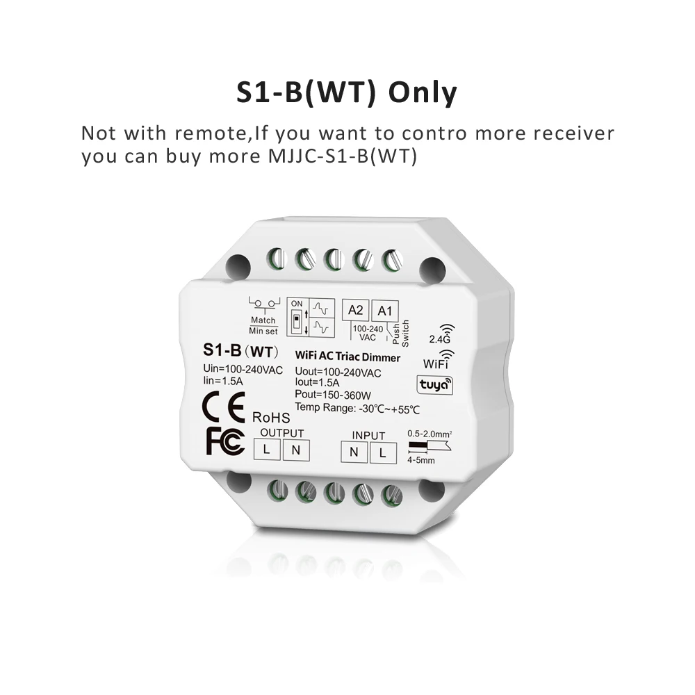 Atenuador Inalámbrico Universal Con Mando A Distancia - 230V, 360W, Para LED Y Halógenos GU10, Fácil Instalación