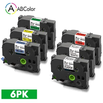 

6PK 18mm TZe-241 TZe 141 441 541 TZe-641 TZe-741 Tape For Brother TZe 241 Label Tape TZe Tape for Brother P touch Label Maker