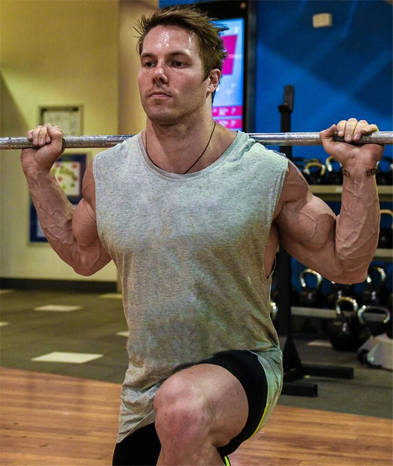 Мужская майка для фитнеса Muscleguys, одежда для спортзала, мужская майка без рукавов для бодибилдинга, хлопковая майка для тренировок, Верхняя Нижняя рубашка