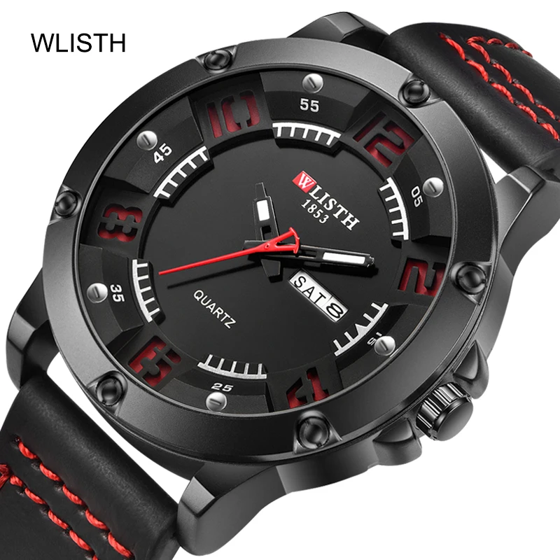 

Men's Watch 48mm Large Dial Luminous Display Dual Calendar Waterproof Quartz Watch Top Brand Sports Military Belt Men's Watch