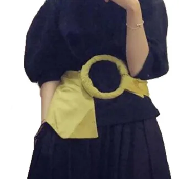 

sondr Women Belt Ring All Match Width Elastic Belts Woman Yellow Fashion Vintage Personality Wide Belts Women 2019 New Sexy