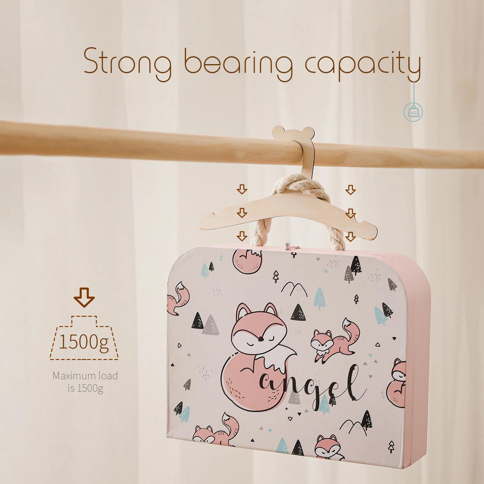 Let's Make 10pcs Wooden Baby Clothes Racks Portable Wooden Display Hangers Rack Children Home Room Nursery Decor for Kid Present