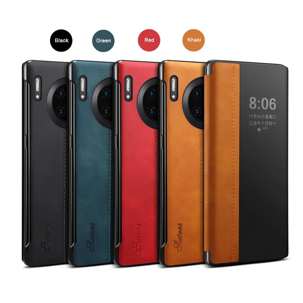 

Luxury Smart Answer Window View Phone case Cover for HUAWEI Mate 30 Pro Leather Flip Ultra Thin Business Phone Bags