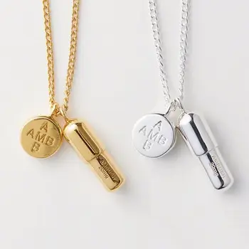 

Ambush Necklace 925 Sterling Sliver Capsule Unisex ambush Necklace Streetwear Long Chain Necklace Choker Jewelry ambush buckle