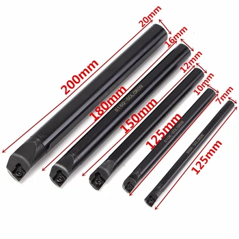 

5Pcs S08K/S10K-Sclcr06 Boring Bar Lathe Turning Holder Set S12M/S16Q/S20R-Sclcr09 Turning Tool Machine Tool Kit And T8/T15 Wre