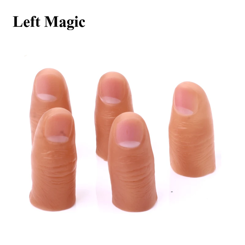 5pcs/set Magic Trick Fingers Fake Soft Thumb Tips Stage Show Prop Prank Toy 