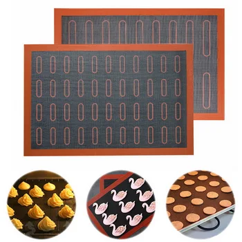 

Silicone Mat 18 Eclair Pastry Non Stick Puff Perforated Liner Pad Macaron Cookie Bread Mold For Baking Tools Oven Sheet Bakeware